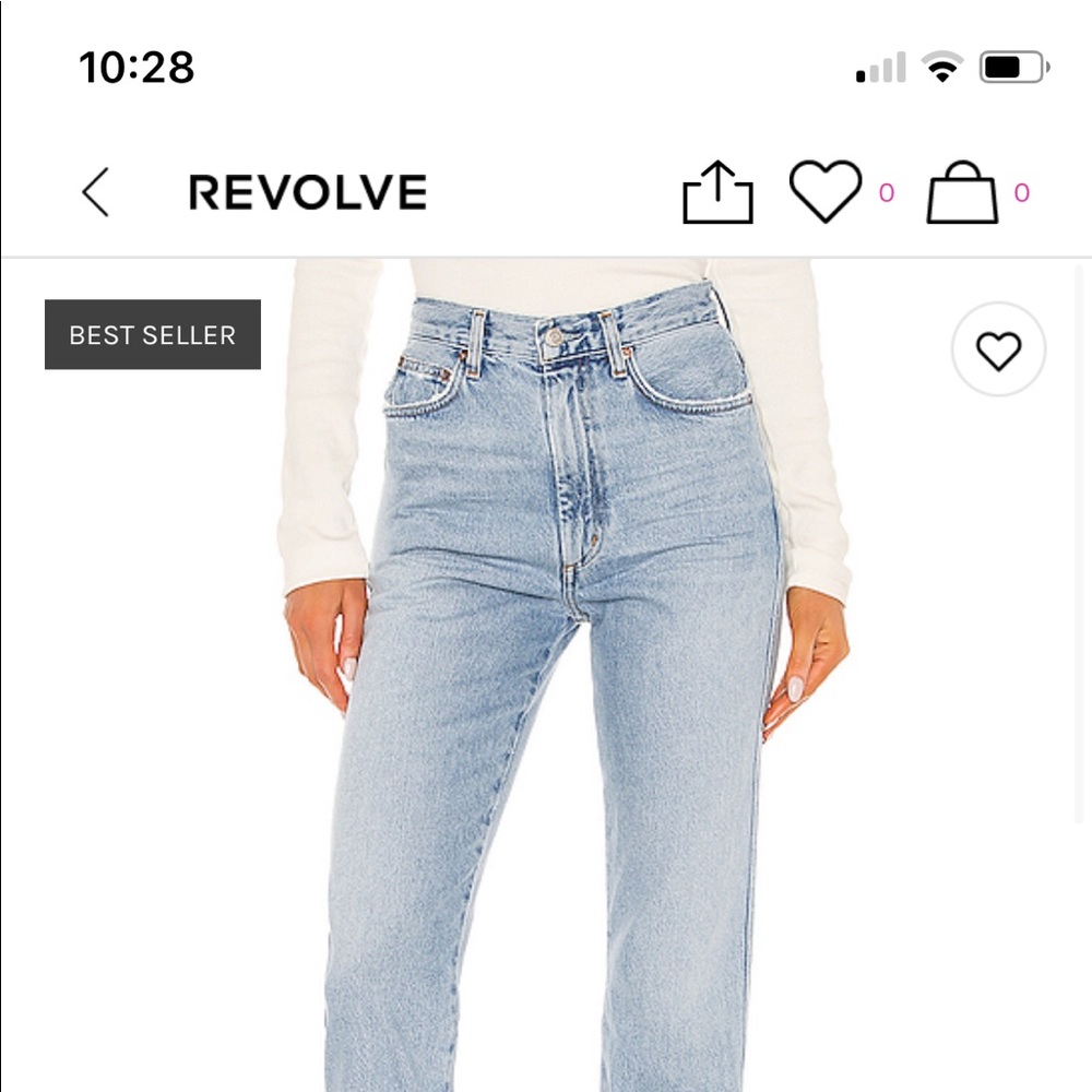 Agolde pinch waist high rise kick jeans
